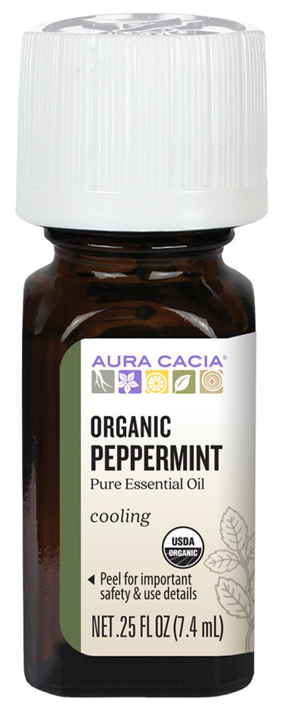 AURA CACIA Peppermint Essential Oil Organic (7.4 ml)