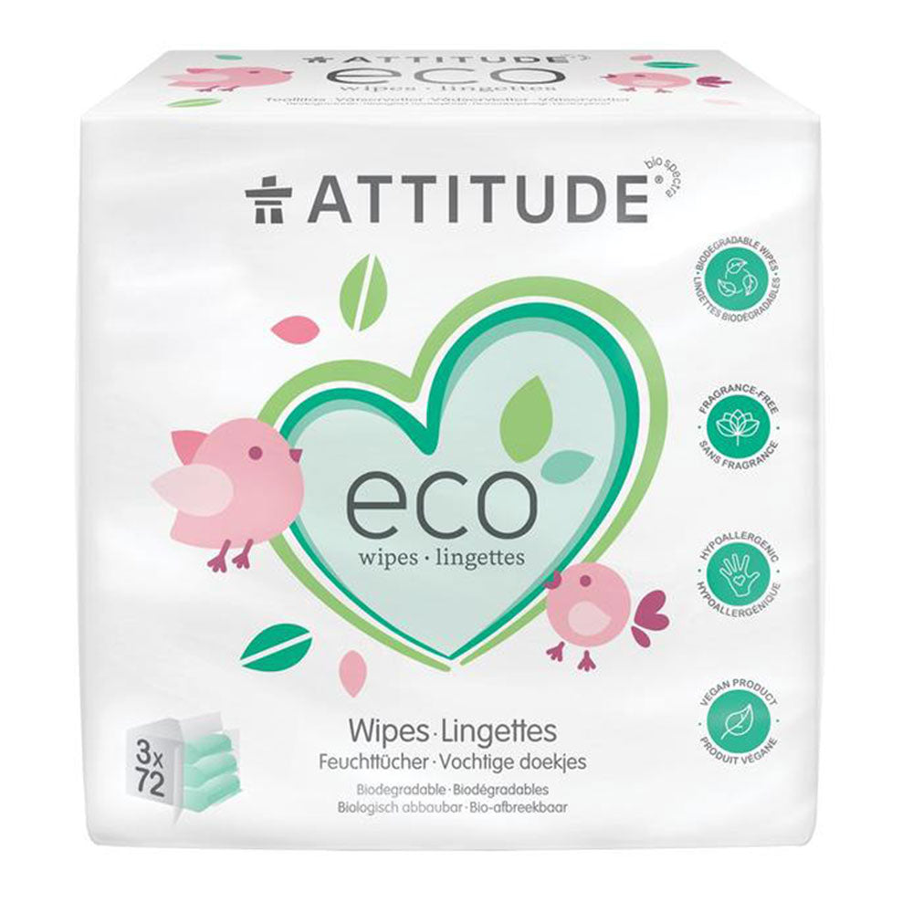 ATTITUDE Baby Wipes100% Biodegradable Refill (216 ct)