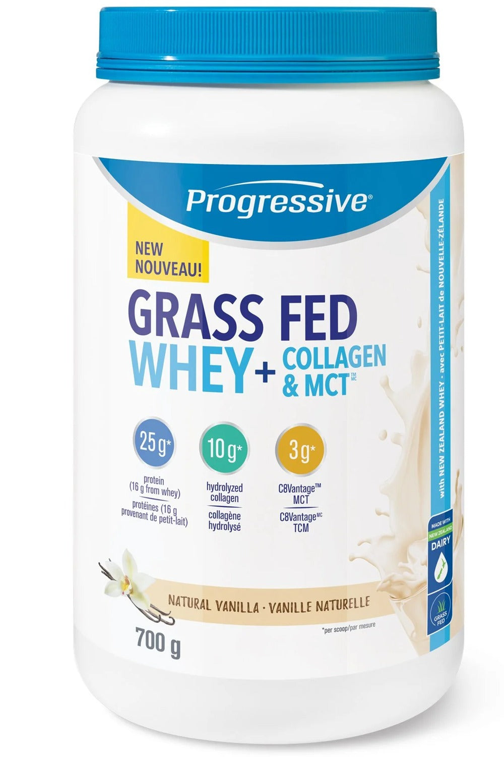 PROGRESSIVE Grass Fed Whey + Collagen & MCT (Vanilla- 700 gr)