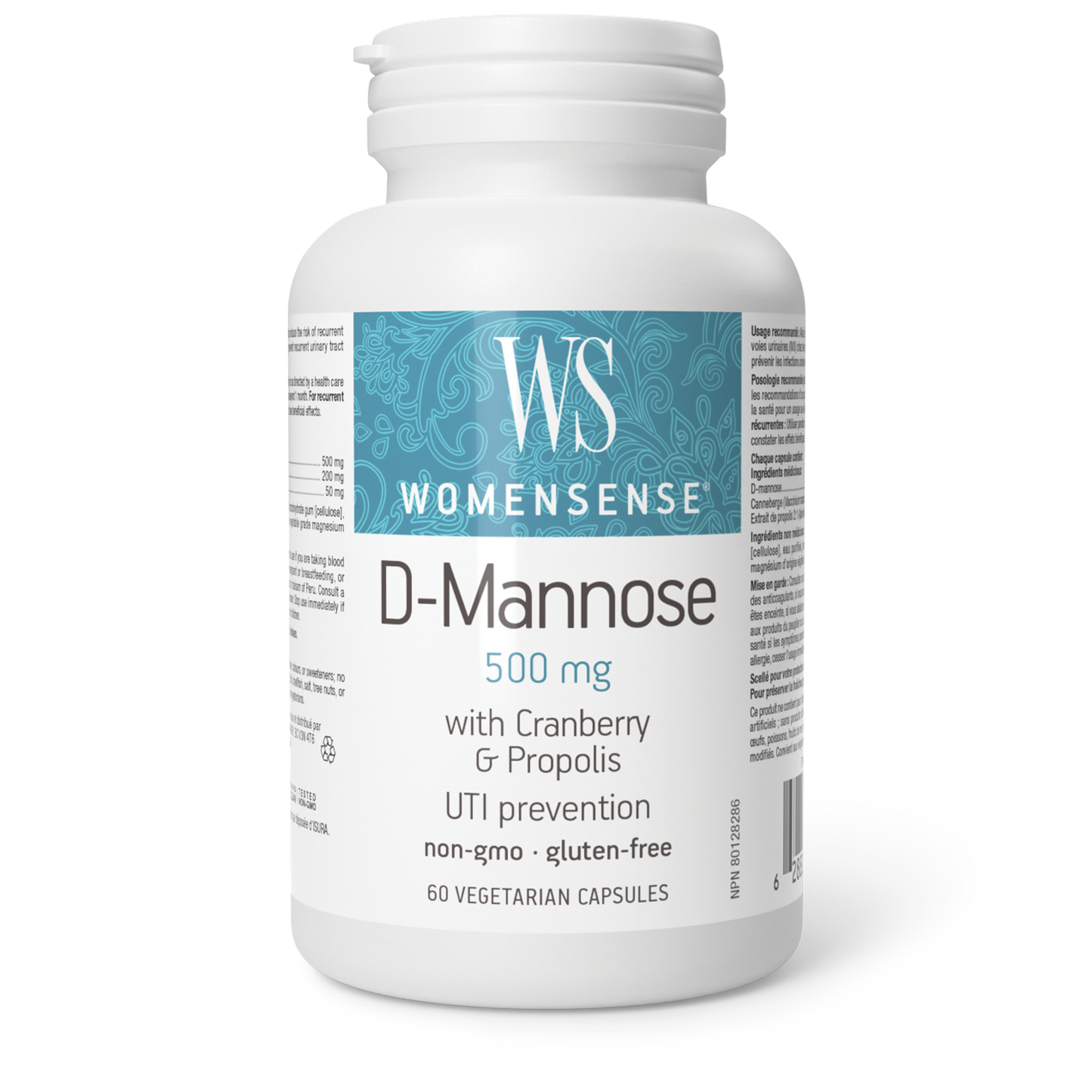 WomenSense D-Mannose 500 mg with Cranberry & Propolis (60 V-Caps)