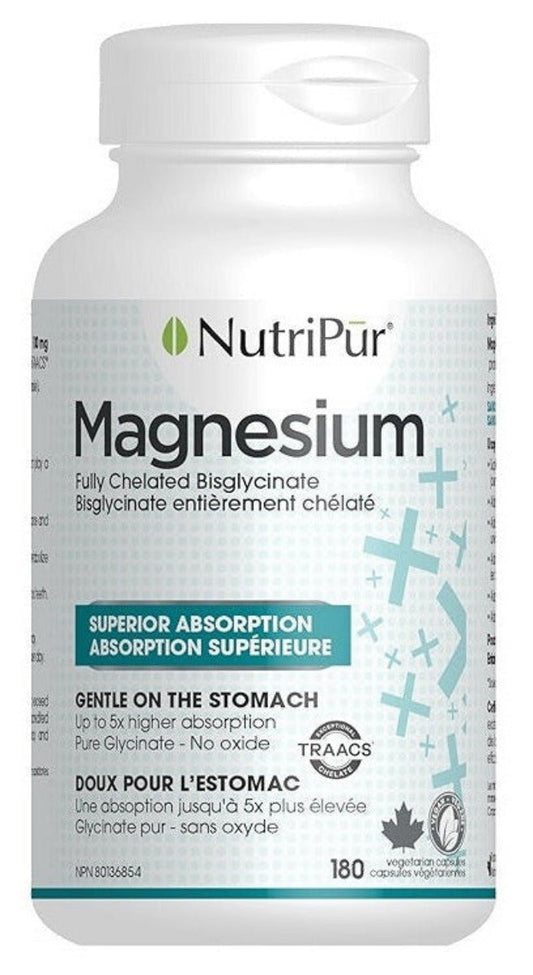 NUTRIPUR Magnesium Bisglycinate (fully chelated - 180 vcaps)