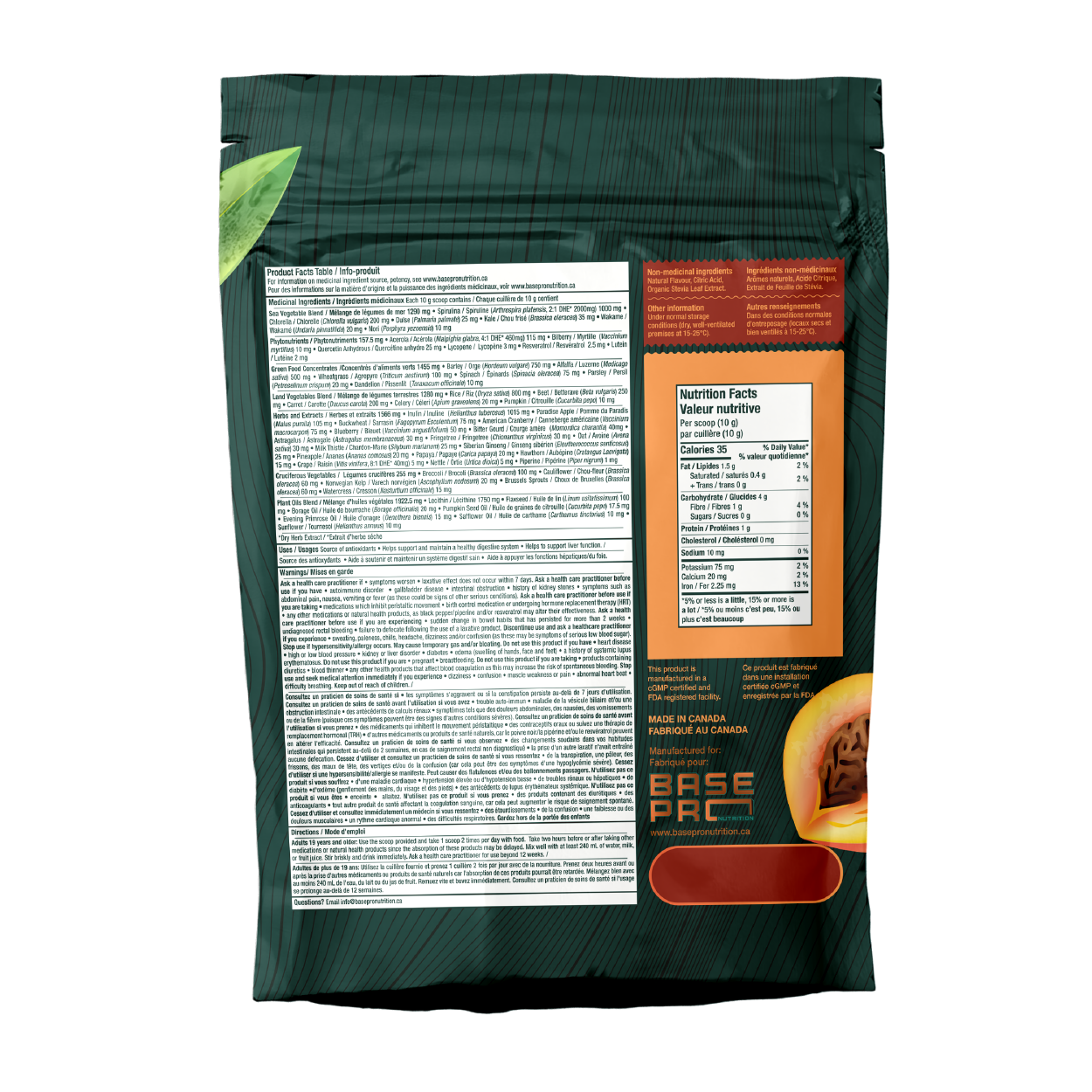 BASE PRO NUTRITION Pro Greens (Peach - 300 grams)