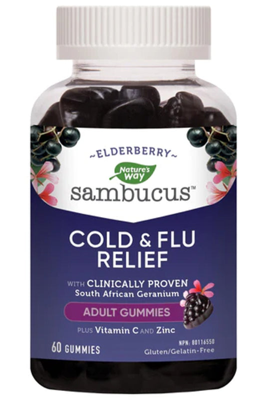 NATURES WAY Sambucus Cold & Flu Relief (60 Adult Gummies)