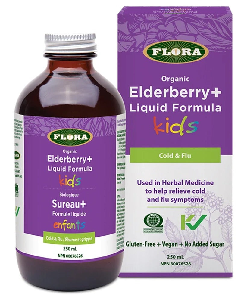 FLORA Elderberry+ Cold and Flu Kids (250 ml)