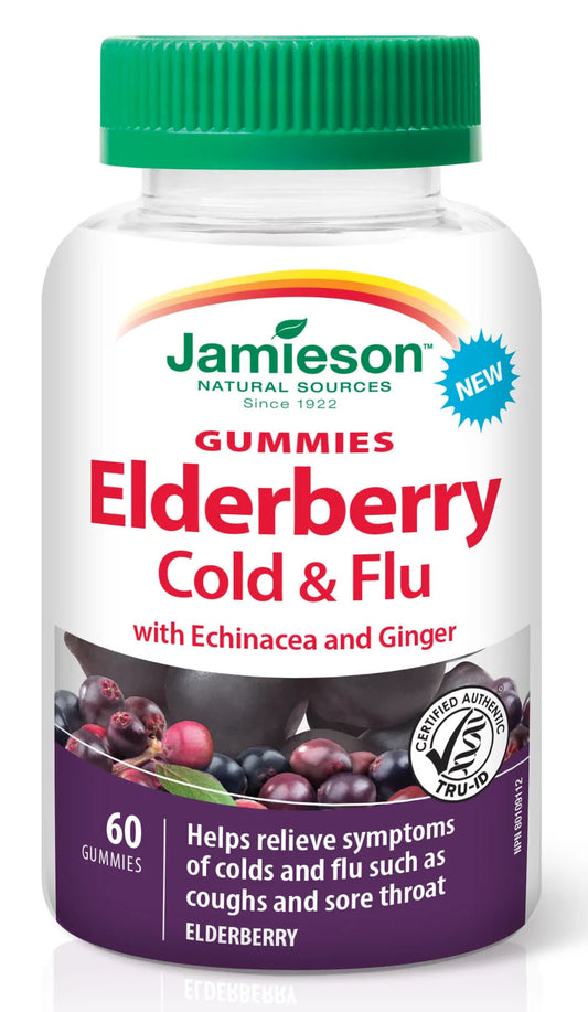 JAMIESON Elderberry Cold & Flu (Elderberry - 60 gummies)