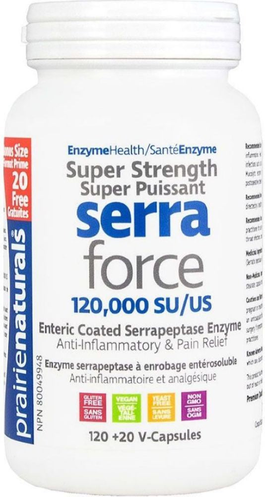 PRAIRIE NATURALS Super Strength SerraForce (120,000su - 140 veg caps)