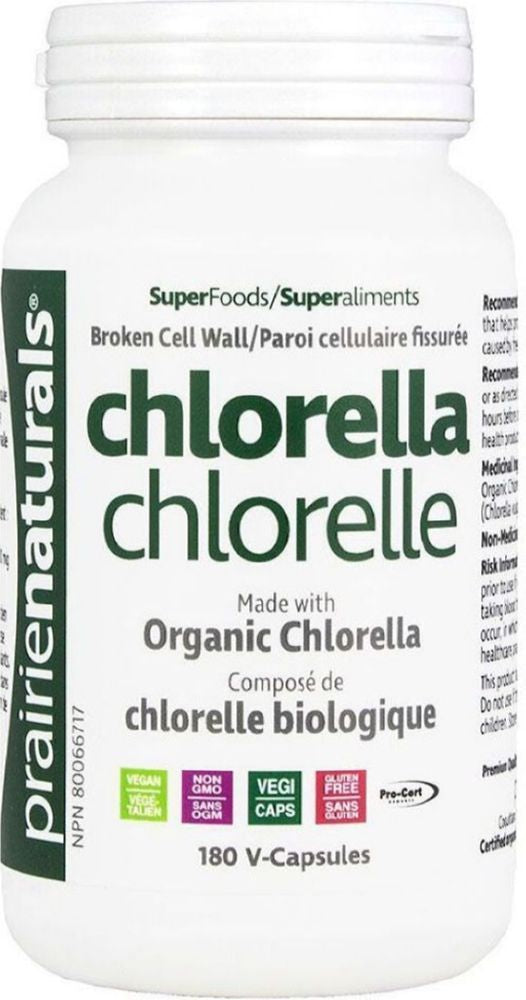 PRAIRIE NATURALS Organic Chlorella (500 mg - 180 veg caps)
