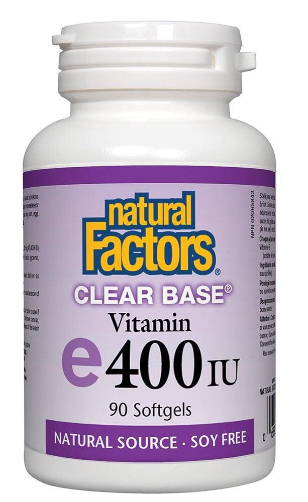 NATURAL FACTORS Clear Base Vitamin E (400 IU – 90 sgels)