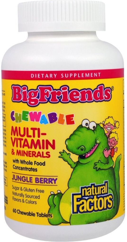 NATURAL FACTORS Big Friends Multi Vitamin & Minerals (Jungle Berry - 60 chews)