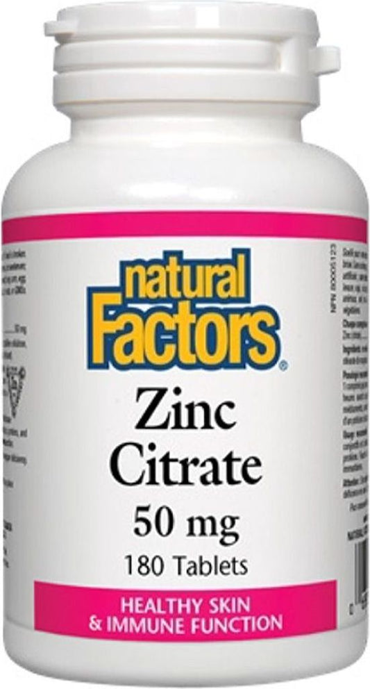 NATURAL FACTORS Zinc Citrate (50 mg - 180 tabs)