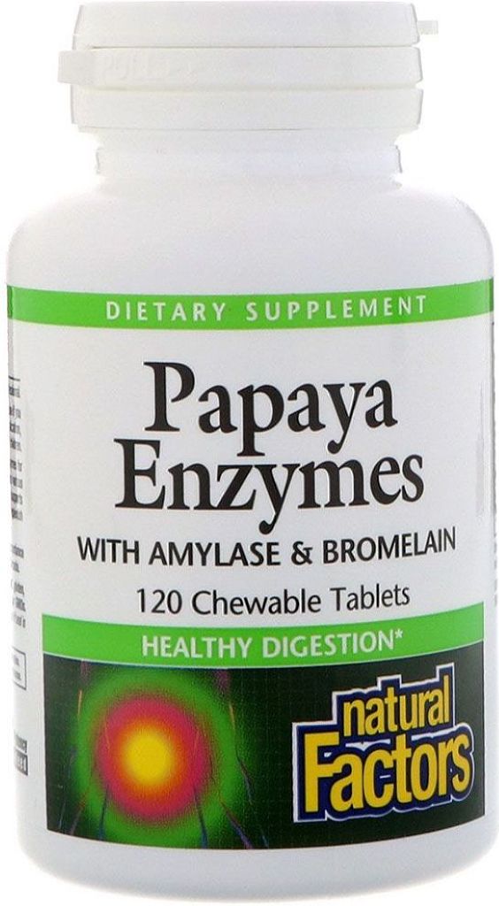 NATURAL FACTORS Papaya Enzymes (120 chews)