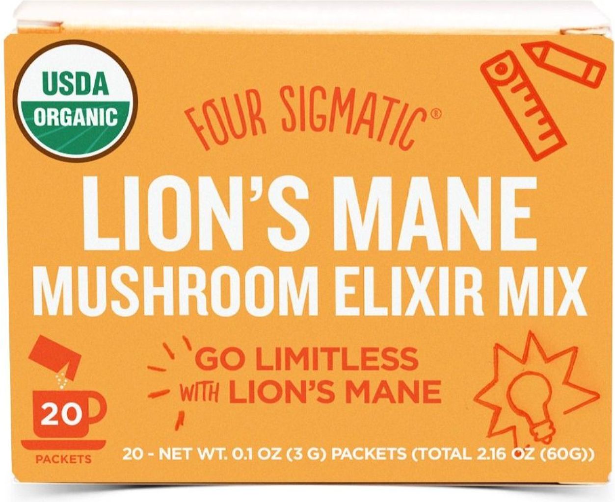 Four Sigmatic Lions Mane Mushroom Elixer Mix (Box of 20)