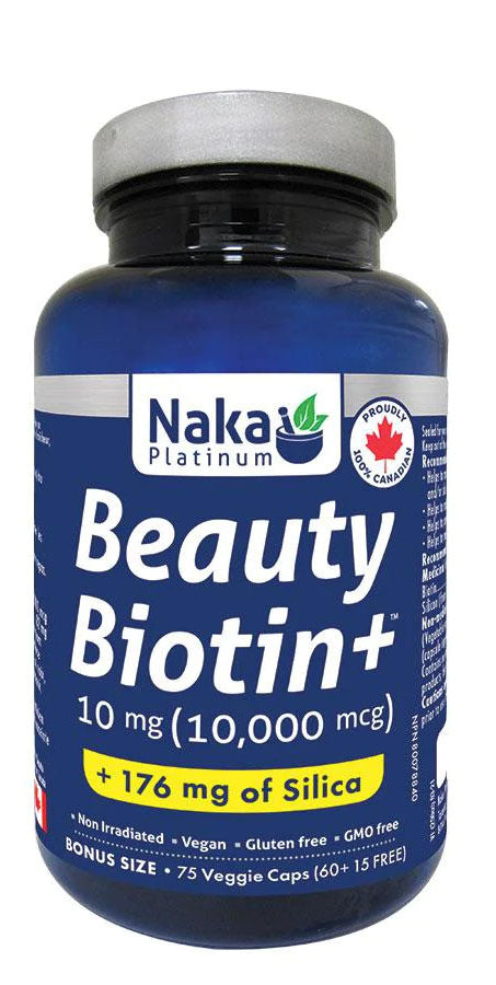 NAKA PLATINUM Beauty Biotin + (10,000 mcg - 75 veg caps)