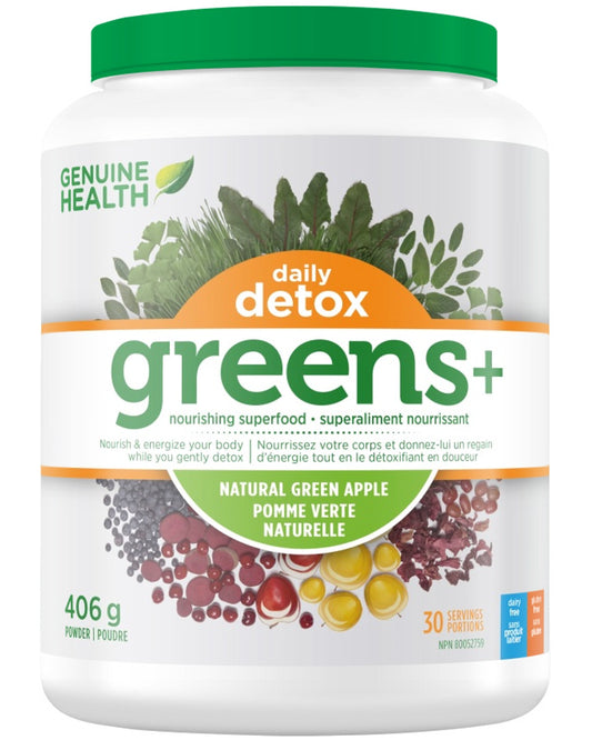 GENUINE HEALTH Greens+ Daily Detox (Green Apple 406 g)