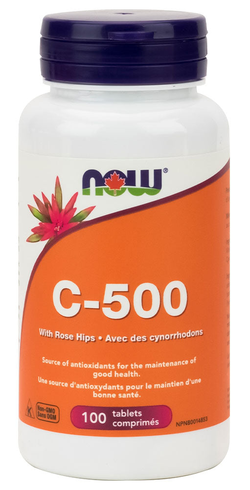 NOW Vitamin C 500  (w/Rose Hips - 100 tabs)