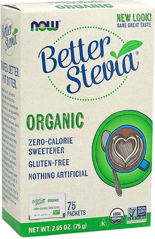 NOW Organic Stevia w/inulin ( 75 pkts )