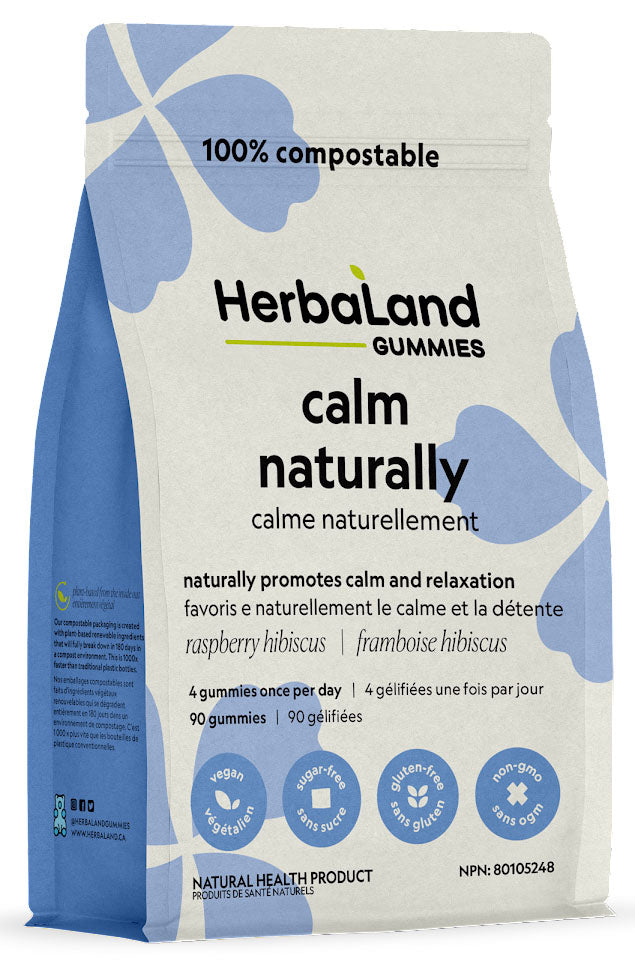 HERBALAND Calm Naturally (Raspeberry Hibiscus - 90 gummies)