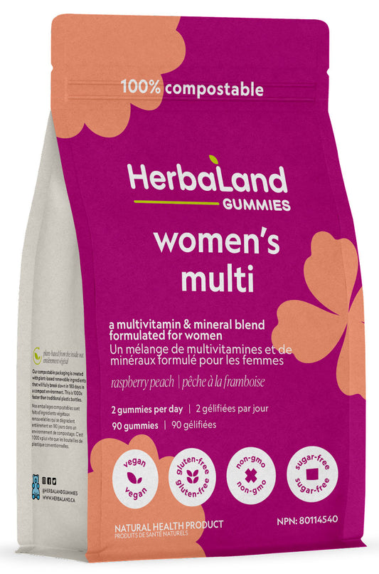 HERBALAND Women's Multi (Raspberry Peach - 90 gummies)