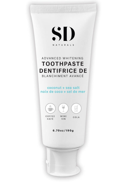 SD NATURALS Advanced Whitening Toothpaste (Coconut & Sea Salt - 190 Gr)