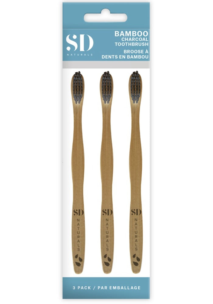 SD NATURALS Natural Bamboo Toothbrush (3 Pack)